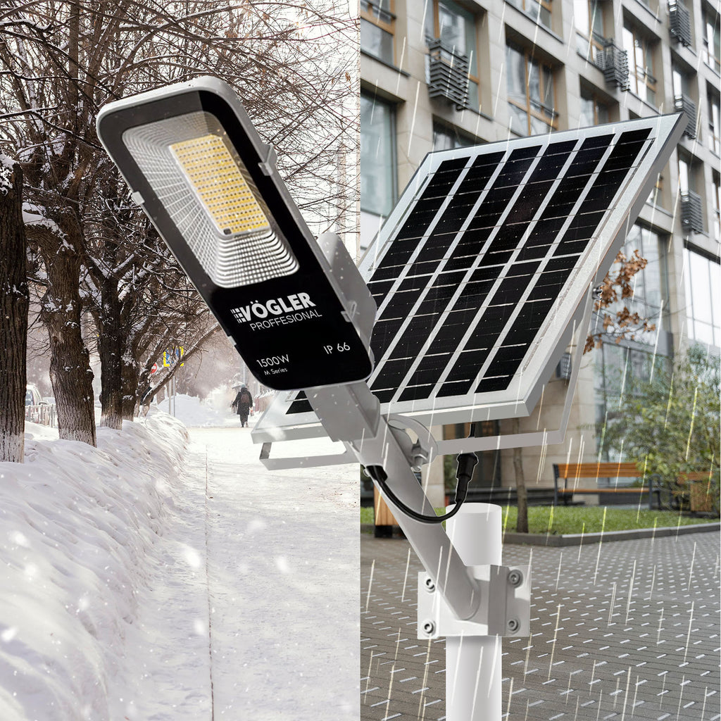 Leistungsstarke Solarlampe, Dämmerungssensor, Fernsteuerung, Vögler Professional 1500W