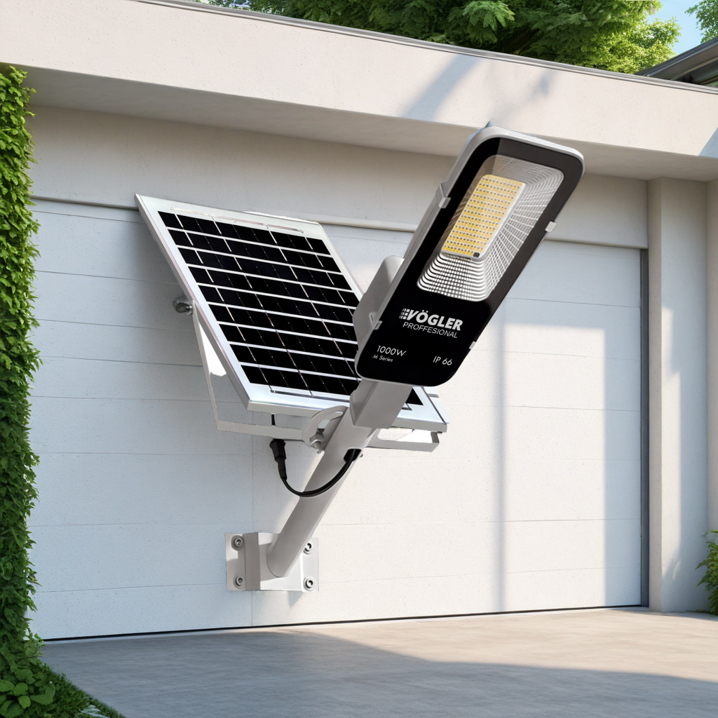 Leistungsstarke Solarlampe, Dämmerungssensor, Fernsteuerung, Vögler Professional 1000W