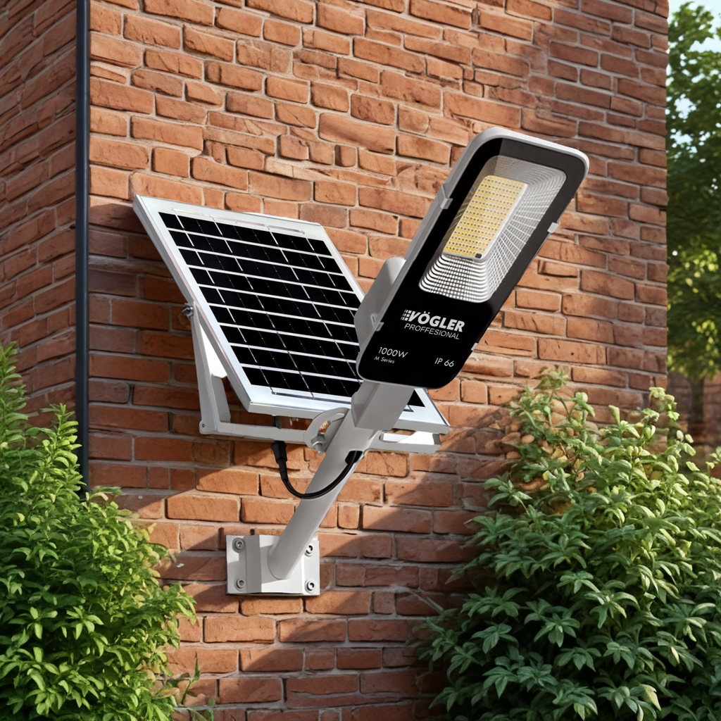 Leistungsstarke Solarlampe, Dämmerungssensor, Fernsteuerung, Vögler Professional 1000W