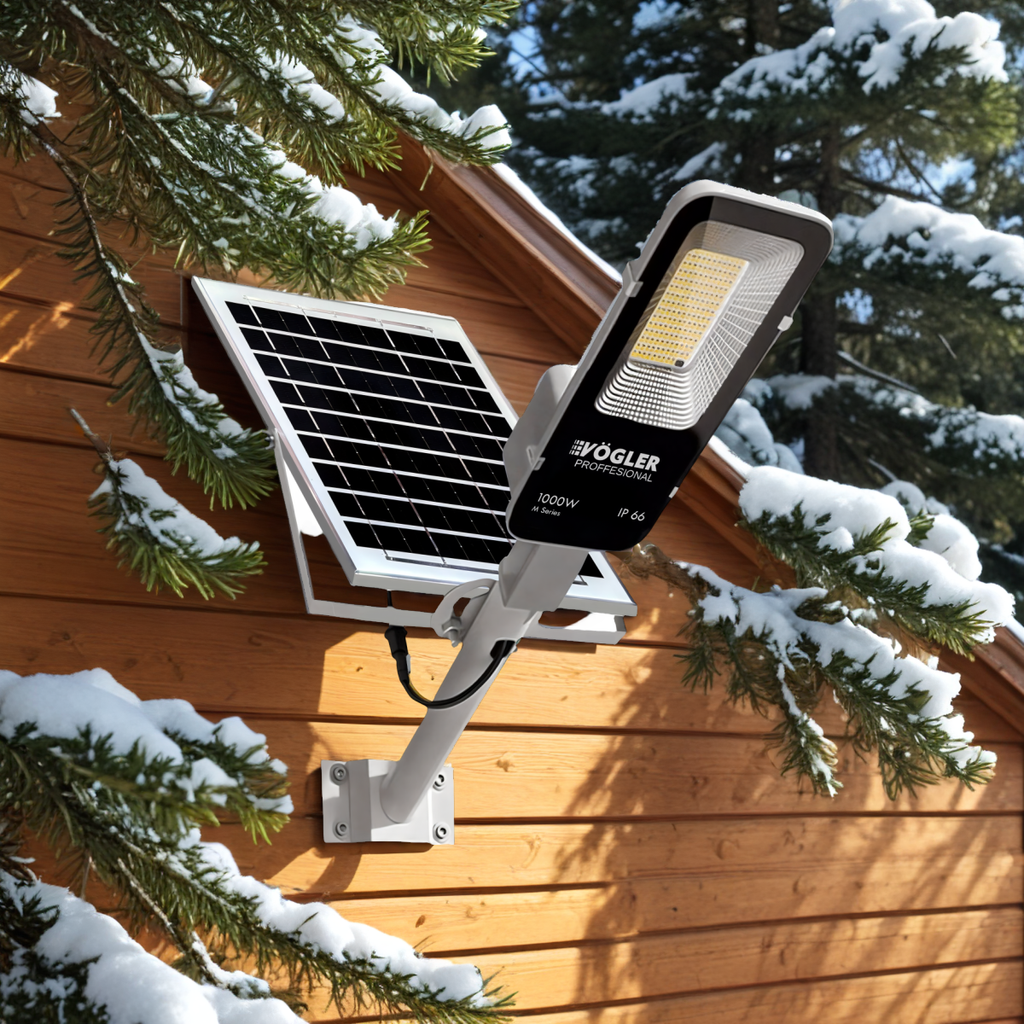 Leistungsstarke Solarlampe, Dämmerungssensor, Fernsteuerung, Vögler Professional 1000W