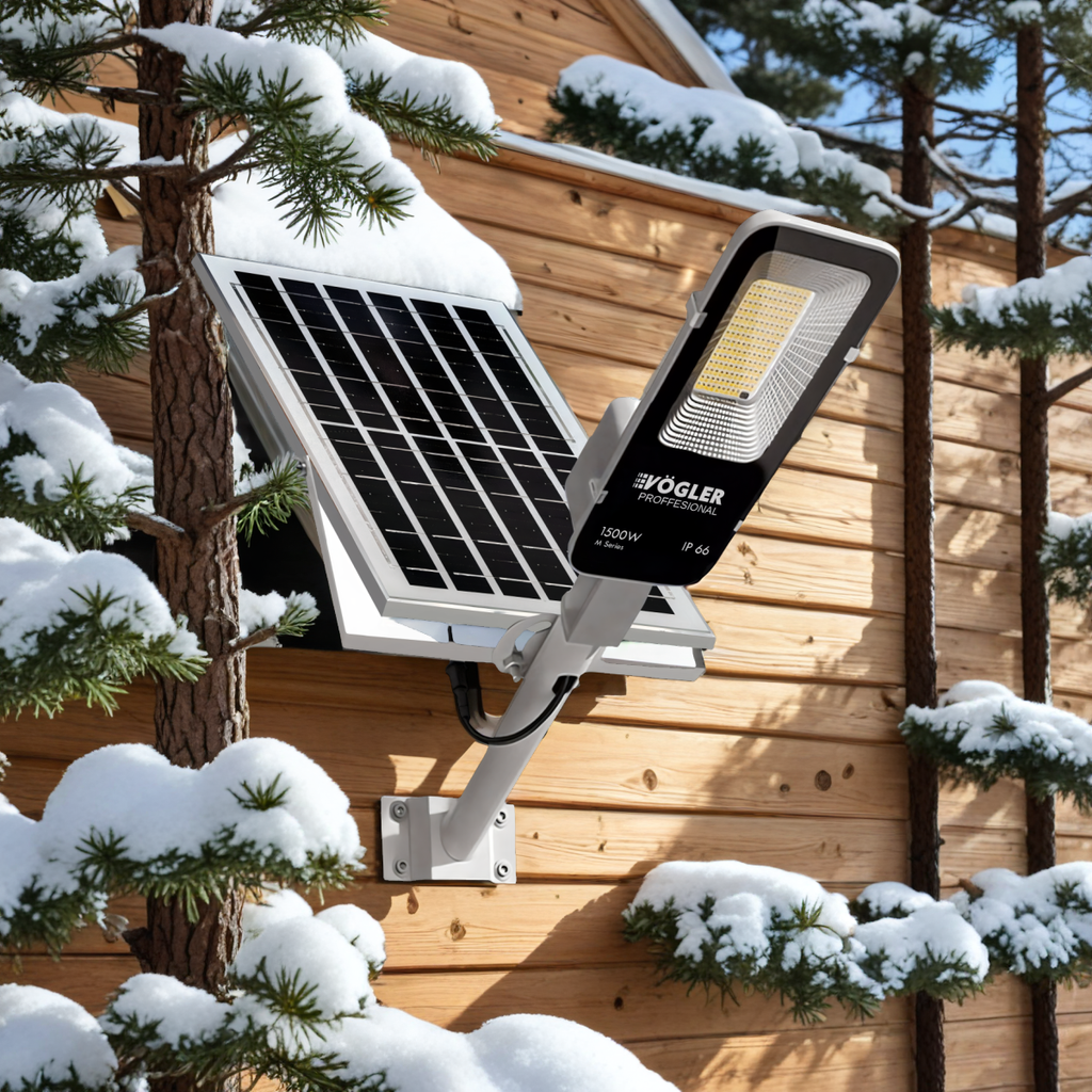Leistungsstarke Solarlampe, Dämmerungssensor, Fernsteuerung, Vögler Professional 1500W