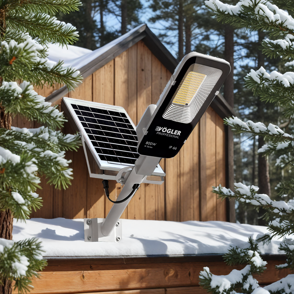 Leistungsstarke Solarlampe, Dämmerungssensor, Fernsteuerung, Vögler Professional 800W