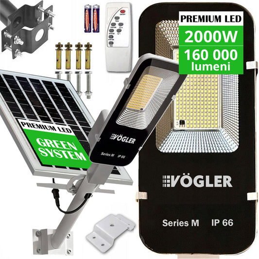 Leistungsstarke 2000W LED Solarlampe mit Dämmerungssensor + Fernbedienung