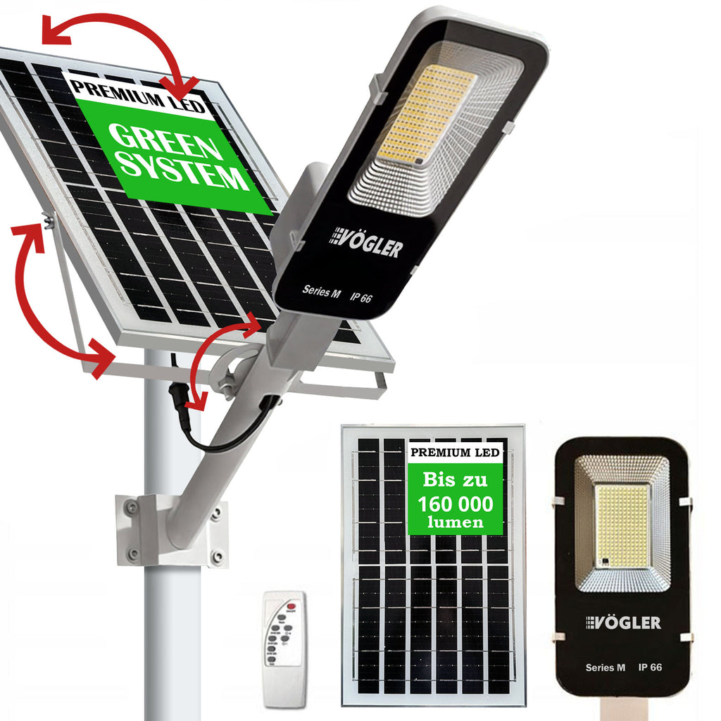 Leistungsstarke Solarlampe, Dämmerungssensor, Fernsteuerung, Vögler Professional