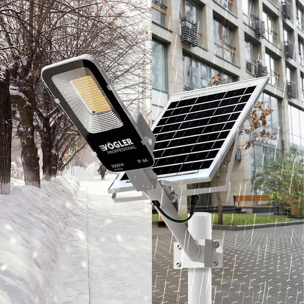 Leistungsstarke Solarlampe, Dämmerungssensor, Fernsteuerung, Vögler Professional 1000W